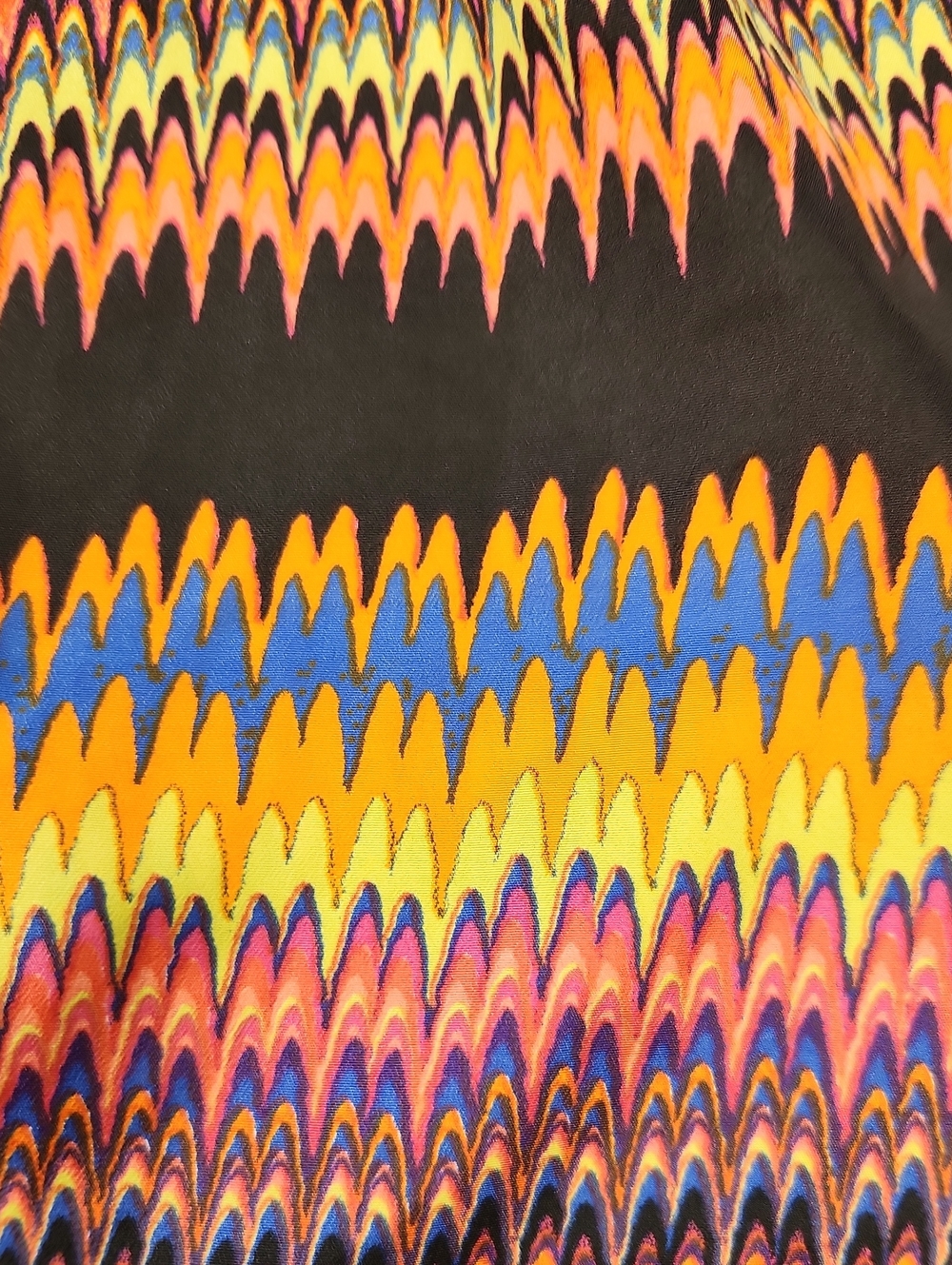 Kensie Mini Skirt Multicolor Zig Zag Pattern and Elastic Waistband Size M - Picture 15 of 16